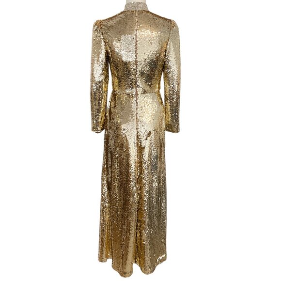 Saloni Gold Sequin Jena Midi Dress - Picture 3 of 4